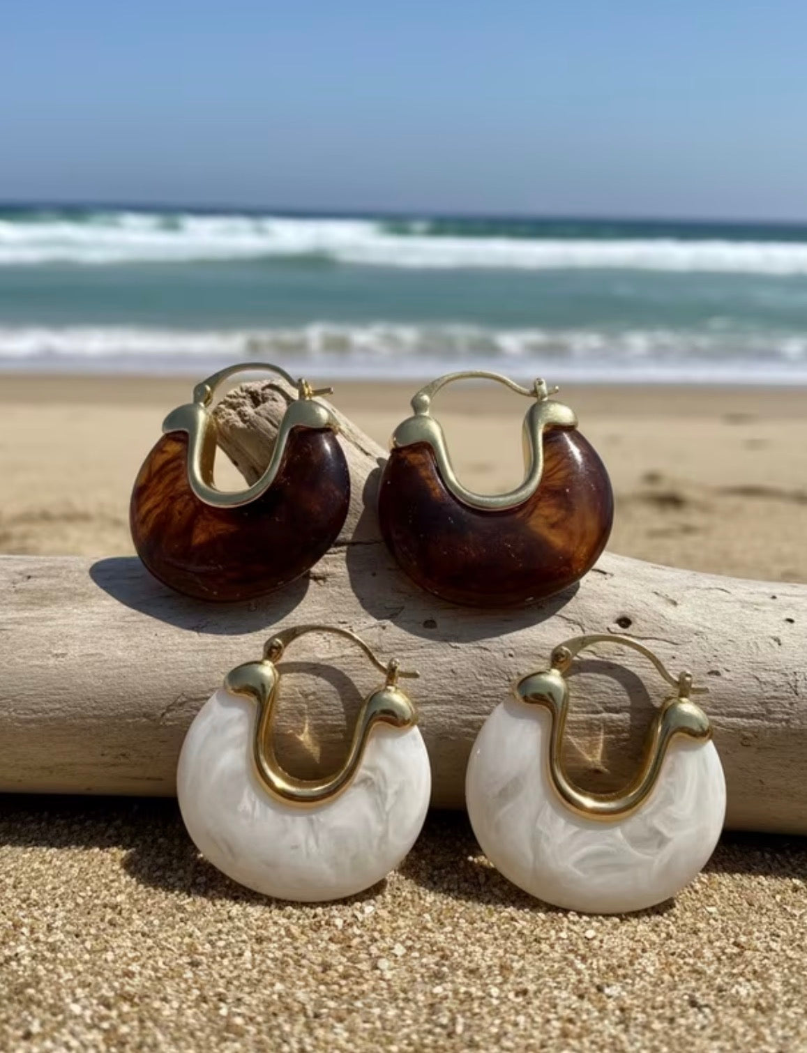 "Sun light" Earings white